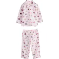 Next Pijama mocha / magenta / rosa claro / branco