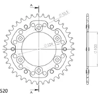 Supersprox Roda Dentada Traseira Stealth Ducati 520x40 Rst735x40blk