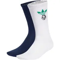 Adidas MEIAS DE CANO MÉDIO COM GRAFISMO DE FUTEBOL BORDADO (2 PARES)