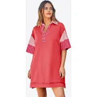 Imily Bela Vestido cor-de-rosa / vermelho claro / branco