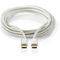Nedis Cabo Cctb64700al20 Usb 3.2 Gen 1 Usb-c M-usb-c M 4k 5gbs Entrançado E Banhado A Ouro 2 M 60w 60hz