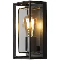 Konstsmide Candeeiro de parede exterior Brindisi, sensor de movimento, preto, IP54