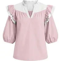 Imily Bela Blusa cor-de-rosa / branco