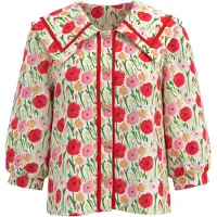 Imily Bela Blusa verde / cor-de-rosa / vermelho / branco