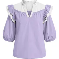 Imily Bela Blusa roxo claro / branco