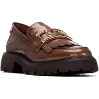 Carmela para mulher. 16269802-TAUPE Sapatos de couro 162698 castanho (35), Marrom, 1 a 3cm, Nenhum, Casual, Clássico, Couro patenteado
