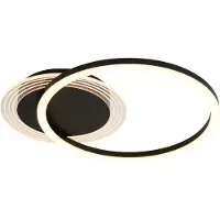Searchlight Candeeiro de teto LED Contour, preto mate, comprimento 40 cm, ferro/acrílico