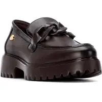 Xti para mulher. 14449102-MARRON Mocassins 144491 castanho (38), Marrom, 3 a 5cm, Nenhum, Casual, Clássico