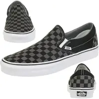 Vans - Ténis e sneakers - Classic Slip-On Black/Pewter Checkerboard para Unissexo - Tamanho 8,5 US - Preto