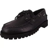 Sebago para homem. 7001HU0 Ranger Sapatos de barco em couro ceroso preto (44), Plano, 1 a 3cm, Cordão, Casual