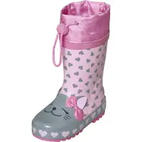Playshoes Bota de borracha 'Katze' verde pastel / cor-de-rosa
