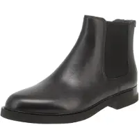Camper para mulher. K400299-001 Botas de couro para tornozelo Iman Black (38), Preto, Plano, Nenhum, Casual