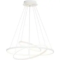 LUCANDE Candeeiro suspenso LED Ezana, branco, metal, Ø 80 cm