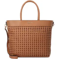 GUESS Sicília Mala de Mão Cognac em Tecido e Pele Sintética 30x30x12 cm