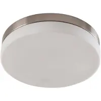 LINDBY candeeiro de teto para casa de banho Amilia, Ø 30 cm, E27, níquel, vidro