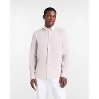 HARMONT & BLAINE para homem. CRQ014010883B Camisa bege de linho puro de corte regular (XXL), Casual, Clássico, Manga comprida