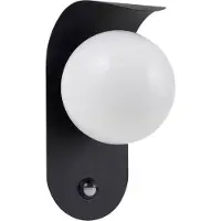 LINDBY Candeeiro de parede exterior LED Lacie, sensor, preto/branco, alumínio