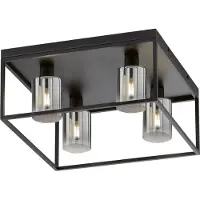 Fischer & Honsel Leuchten Candeeiro de teto Iska com moldura, quatro luzes
