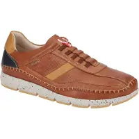 Pikolinos para homem. M4U-6046C1XL Sapatilhas XL em pele com elásticos Fuencarral castanho (49), Couro, Marrom, Plano, Cordão, Casual