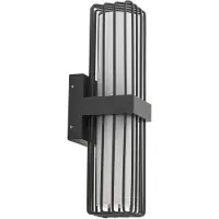 LUCANDE Candeeiro de parede exterior Chandan, antracite, 2 lâmpadas, IP54