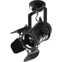 LINDBY Projetor de teto Tilen, 1 lâmpada, preto, metal, 38cm