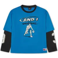 AND1 Camisa azul / preto / branco
