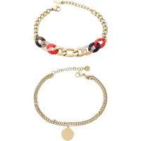 Faina Pulseira azul escuro / ouro / vermelho / transparente