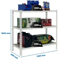 Simonclick Prateleira De Metal Maderclick Superplus 3/500 1000 1000x1100x500 Mm