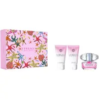 Versace Bright Crystal Conjunto eau de toilette 50 ml, loção corporal Bright Crystal 50 ml e gel de duche hidratante 50 ml
