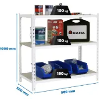 Simonclick Prateleira De Metal Maderclick 3/500 1000 1000x900x500 Mm