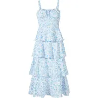 Imily Bela Vestido azul claro / branco
