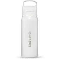 LifeStraw Go Polar White GOST-650ML-WHT Stainless Steel, garrafa de água com filtro de 2 fases, 650 ml