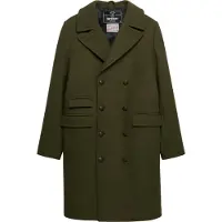 Superdry para homem. M5012384A Casaco Merchant em mistura de lã, comprido, verde (XL), Casual, Clássico, Poliéster
