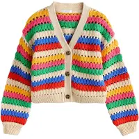 Next Casaco de malha creme / navy / amarelo escuro / abe