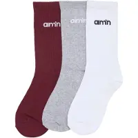 Aim'n Meias de desporto cinzento claro / bordeaux / branco