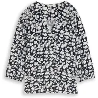 Tom Tailor Blusa azul escuro / branco