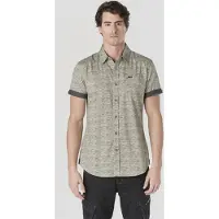 KOROSHI Camisa bege mosqueado / cinzento escuro