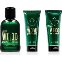 Dsquared2 Conjunto presente Green Wood EDT 100ml, gel de banho 100ml e bálsamo pós-barba 100ml
