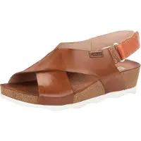 Pikolinos para mulher. W9E-0912 Sandal Mahon W9E-0912 marrom (38), Couro, 3 a 5cm, Velcro, Casual