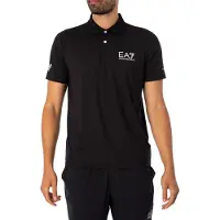 EA7 para homem. 8NPF23_PJEMZ Polo Sport Ventus 7 preto (L), Casual, Esportivo, Poliéster, Manga curta