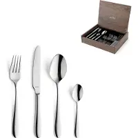 Amefa Oxford 186000MDF3C40 aço inoxidável polido, conjunto de talheres de 24 peças numa caixa de madeira