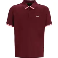 BOSS para homem. 50538185 Pólo castanho Paddy Lux Heritage (XL), Casual, Grená, Algodão, Manga curta