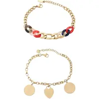 Faina Pulseira azul escuro / ouro / vermelho / preto
