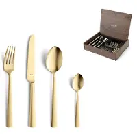 Amefa Ventura Gold 1924 conjunto de talheres 24 peças em caixa de madeira