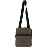 GUESS , Vezzola, Bolsa de ombro de tecido com zíper plano, marrom, masculina