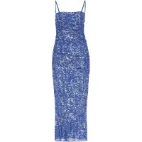 Faina Vestido de festa azul escuro / branco