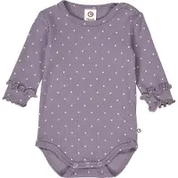 Müsli Macacão/Body roxo / branco