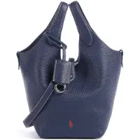 Ralph Lauren para mulher. 428944657009 Bolsa tote e transversal Polo Play de couro marinho (OSFA), Casual, Pele