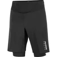 Salomon - Vestuário trail corrida - S/Lab Ultra 2In1 Short M Deep Black Deep Black para Homem - Tamanho XL - Preto