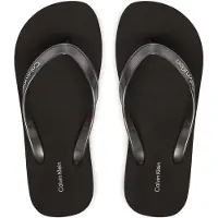 Calvin Klein Chinelos de dedo preto / branco